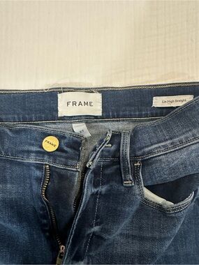 FRAME Le High Straight Jeans in Dark Blue size 27